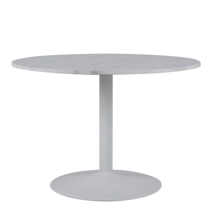 Tarifa Round Dining Table with White Polished Marble