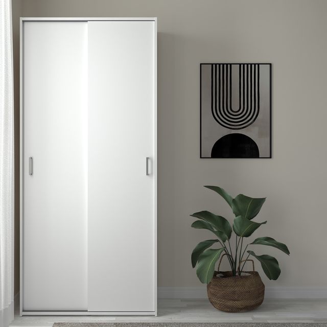 Space Wardrobe 2 Sliding Doors in White