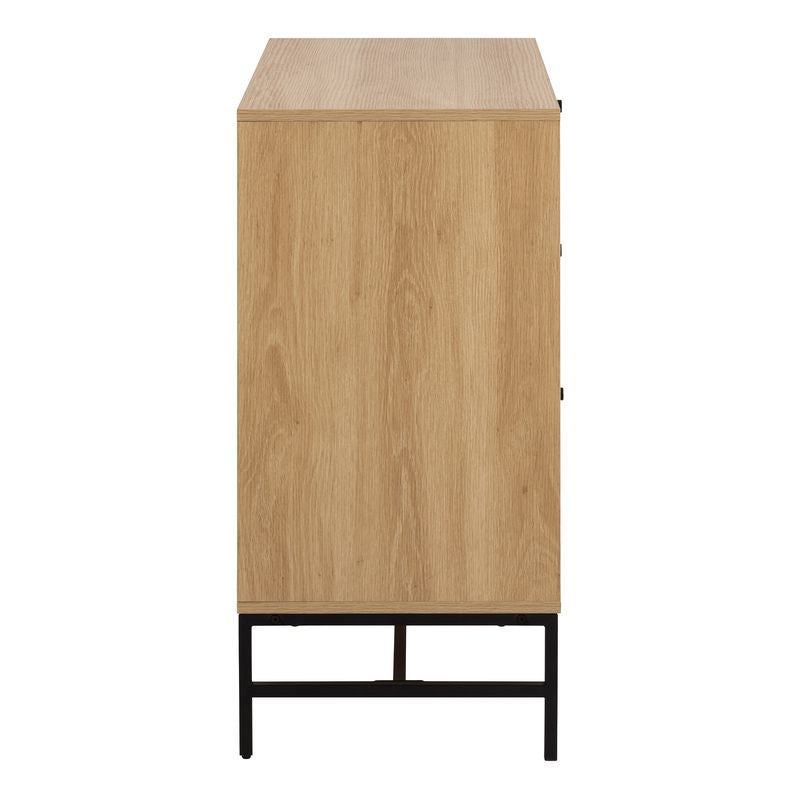 Albany Chest of 3 Drawers in Oak/Black Legs