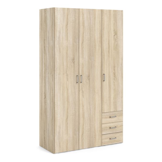 Space Wardrobe 3 Doors 3 Drawers in Oak 2001