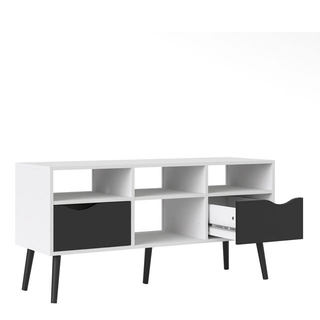 Oslo TV Unit Wide 2 Drawers 4 Shelves