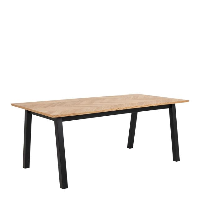 Brighton Dining Table in Oak with Herringbone Effect