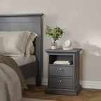 Paris Package - Bedside 2 Drawers + Chest of 4 Drawers + Wardrobe with 2 Doors