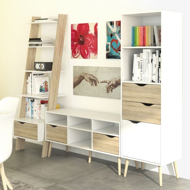 Oslo TV Unit Wide 2 Drawers 4 Shelves