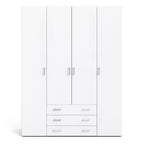 Space Wardrobe 4 Doors 3 Drawers in White 2001