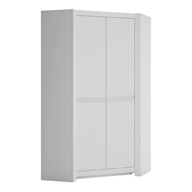 Novi 2 Door Corner Wardrobe in Alpine White