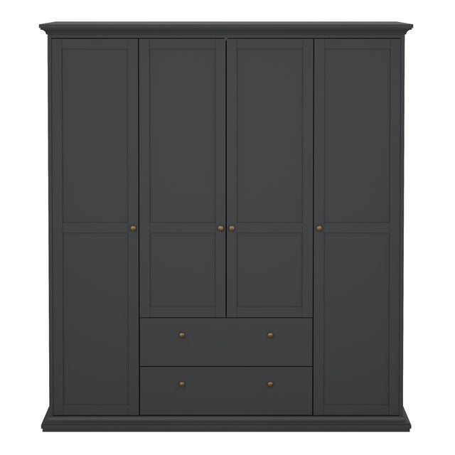 Paris Wardrobe with 4 Doors and 2 Drawers