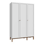 Wensley 3 Door Wardrobe in Light Grey and Oak