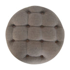 Deep Button Round Checked Footstool