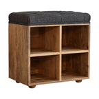 Mini Black Shoe Storage Footstool