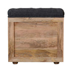 Mini Black Shoe Storage Footstool