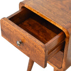 Mini Chestnut Curved Bedside