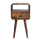Mini Grey Wash Curve Open Bedside