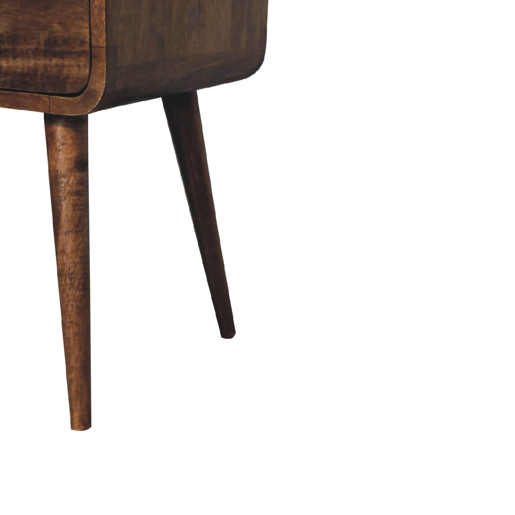 Mini Grey Wash Curve Open Bedside