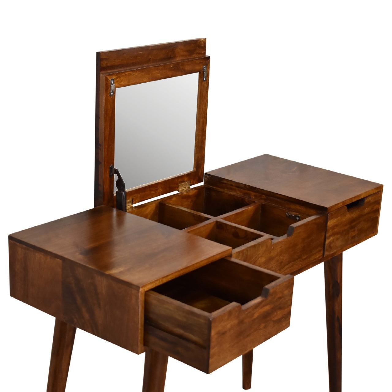 Chestnut Foldable Mirror Tables