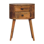Mini Oak-ish Rounded Bedside Tables
