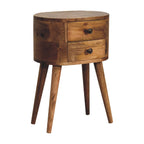 Mini Oak-ish Rounded Bedside Tables
