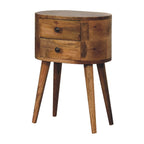 Mini Oak-ish Rounded Bedside Tables