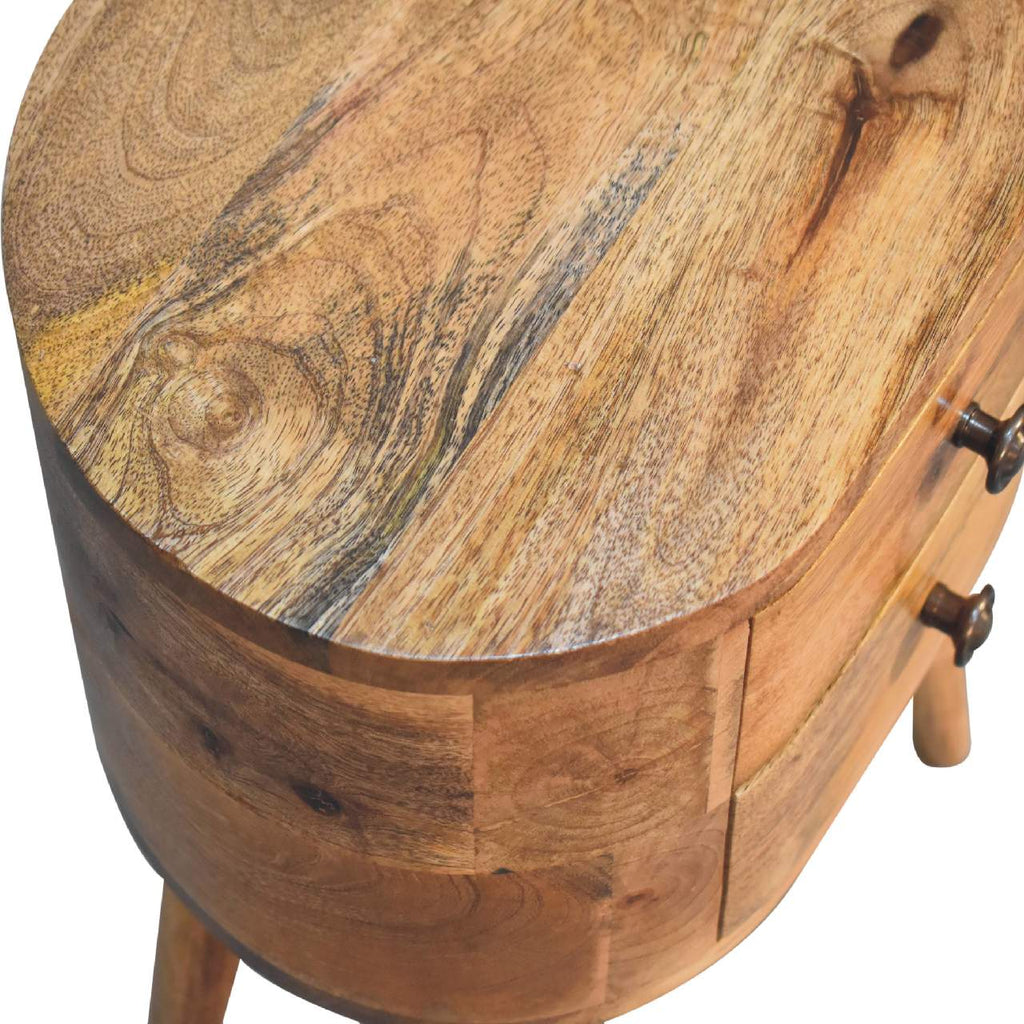 Mini Oak-ish Rounded Bedside Tables