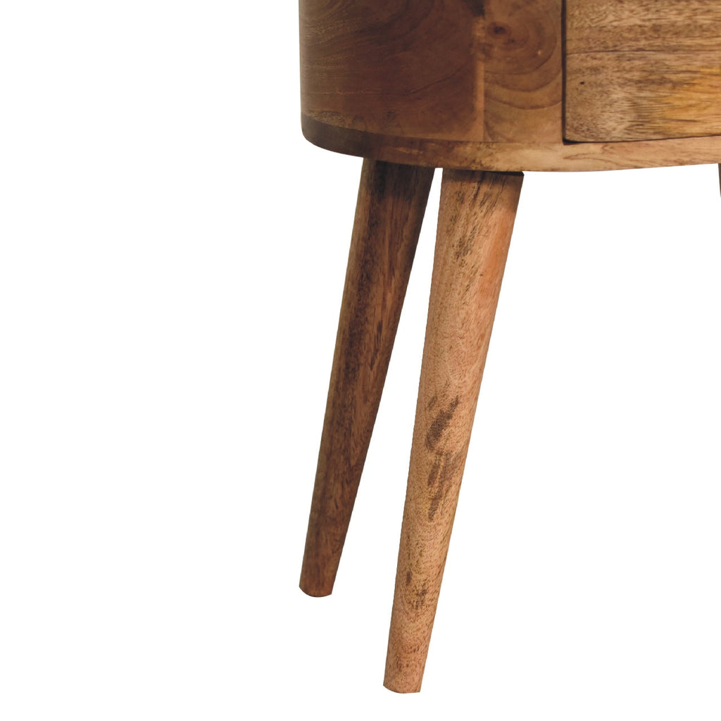 Mini Oak-ish Rounded Bedside Tables
