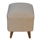 Cream Boucle Squoval Footstool