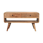 Reverse Curve Oak-ish Media Unit