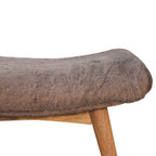 Mocha Faux Fur Curved Bench