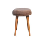 Mocha Faux Fur Fabric Bench