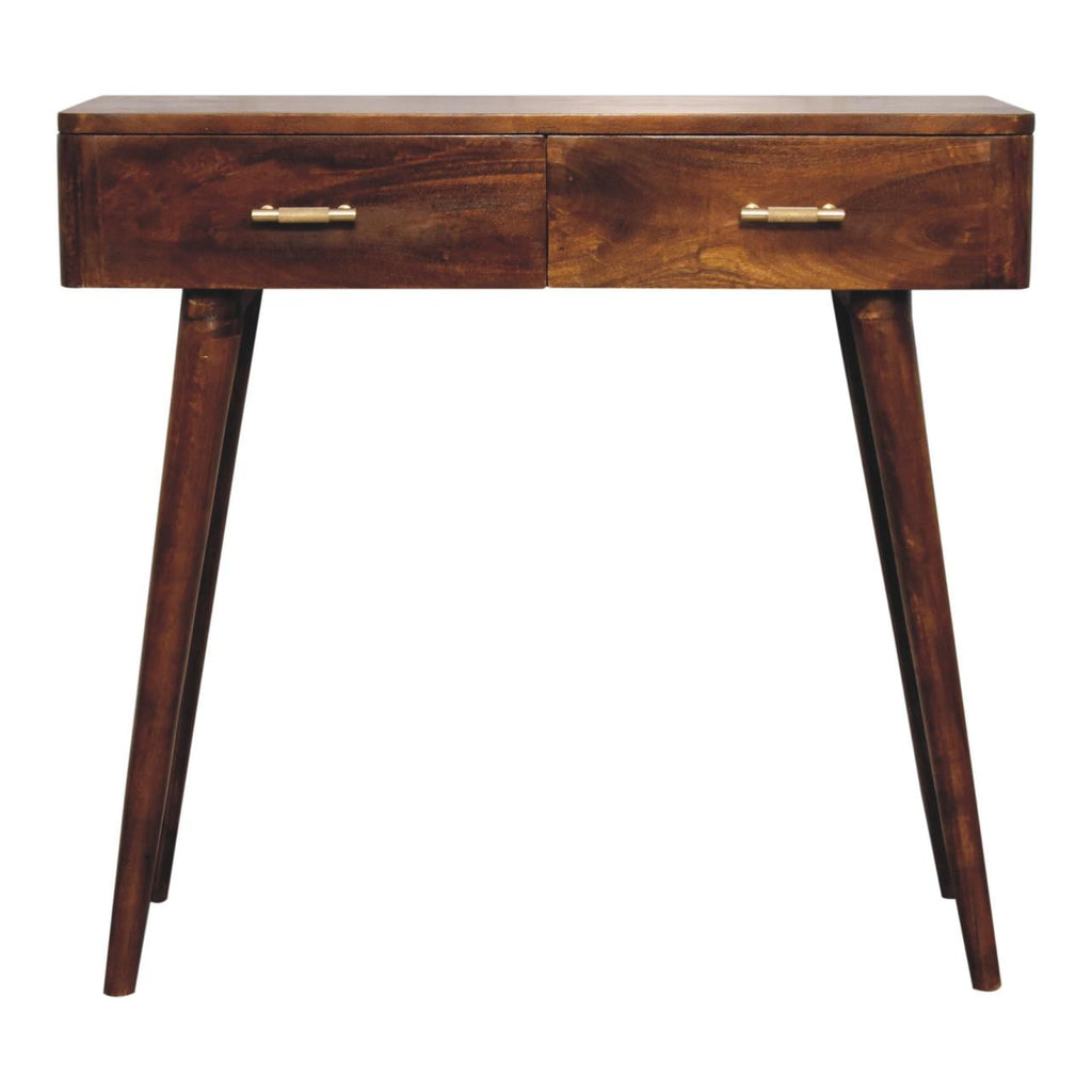 Chestnut T-Bar Console Tables