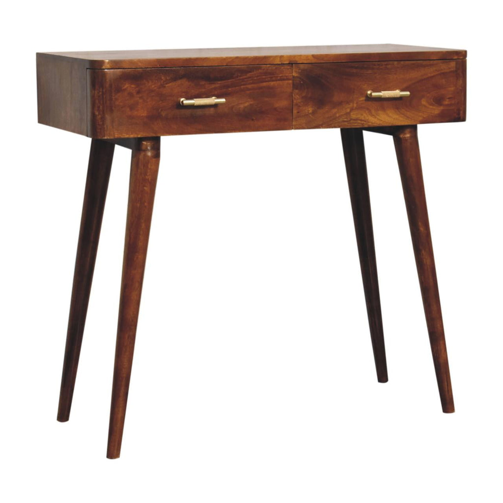 Chestnut T-Bar Console Tables