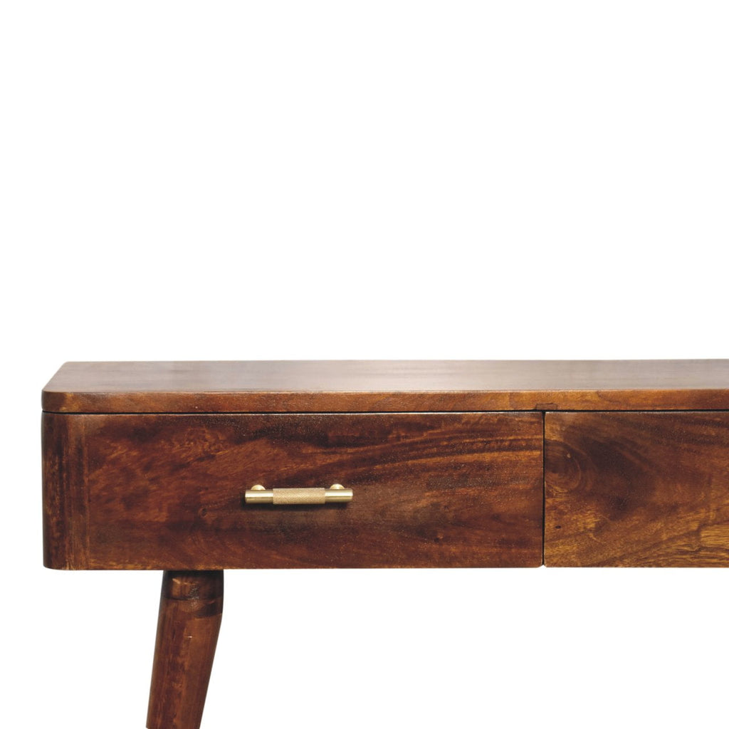 Chestnut T-Bar Console Tables