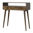 Curved Grey-wash Console Tables