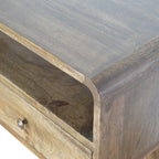 Curved Grey-wash Console Tables