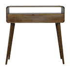 Curved Grey-wash Console Tables