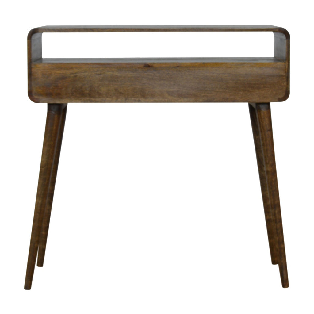 Curved Grey-wash Console Tables