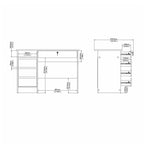 Function Plus 4 Drawer Desk Handleless Drawer in White