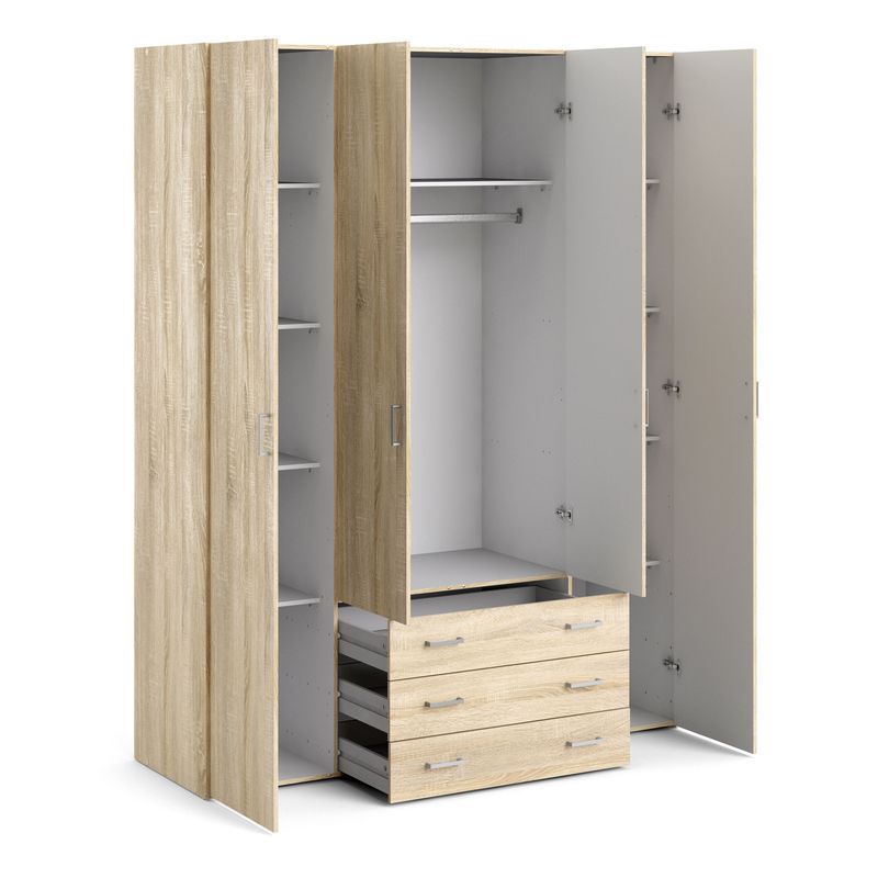 Space Wardrobe 4 Doors 3 Drawers in Oak 2001