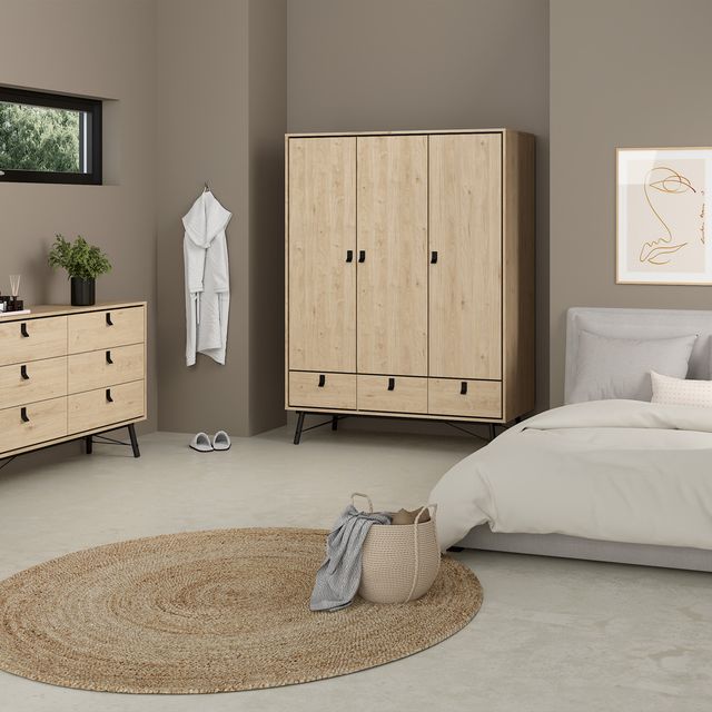 Ry Wardrobe 3 Doors 3 Drawers