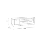 Corona 2 Drawer 1 Door Coffee TV Unit in Artisan Oak