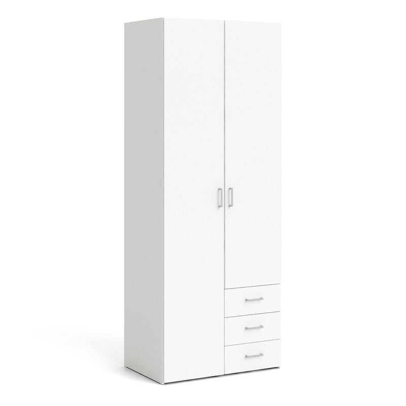 Space Wardrobe 2 Doors 3 Drawers in White 2001