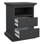 Paris Package - Bedside 2 Drawers + Chest of 4 Drawers + Wardrobe with 2 Doors