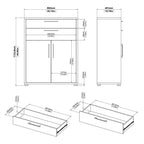 Prima Bookcase 1 Shelf With 2 Drawers 2 Doors