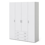Space Wardrobe 4 Doors 3 Drawers in White 2001