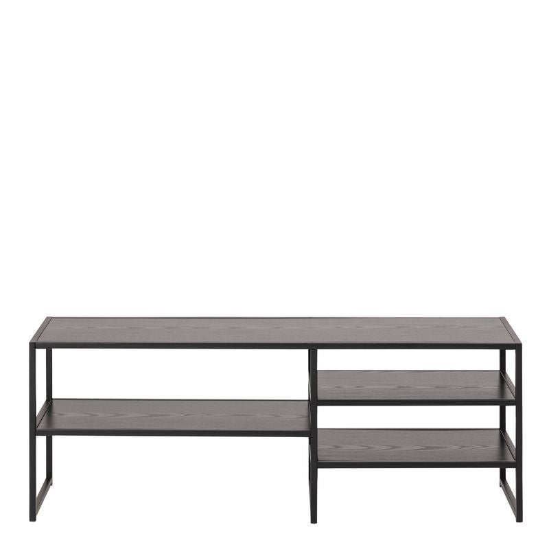 Seaford Black Metal Open TV Unit with 3 Shelves