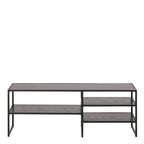 Seaford Black Metal Open TV Unit with 3 Shelves