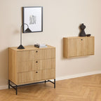 Albany Chest of 3 Drawers in Oak/Black Legs