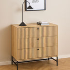 Albany Chest of 3 Drawers in Oak/Black Legs