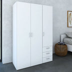 Space Wardrobe 3 Doors 3 Drawers in White 2001