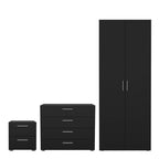 Pepe Package - Bedside 2 Drawers + Chest of 4 Drawers + Wardrobe with 2 Doors
