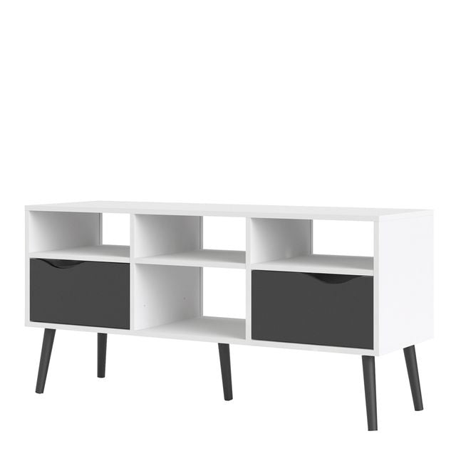 Oslo TV Unit Wide 2 Drawers 4 Shelves